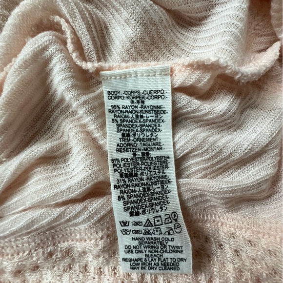 WE THE FREE NWOT WAFFLE KNIT CATALINA THERMAL TOP LONG SLEEVE PEACH | SIZE: XS - Picture 8 of 9